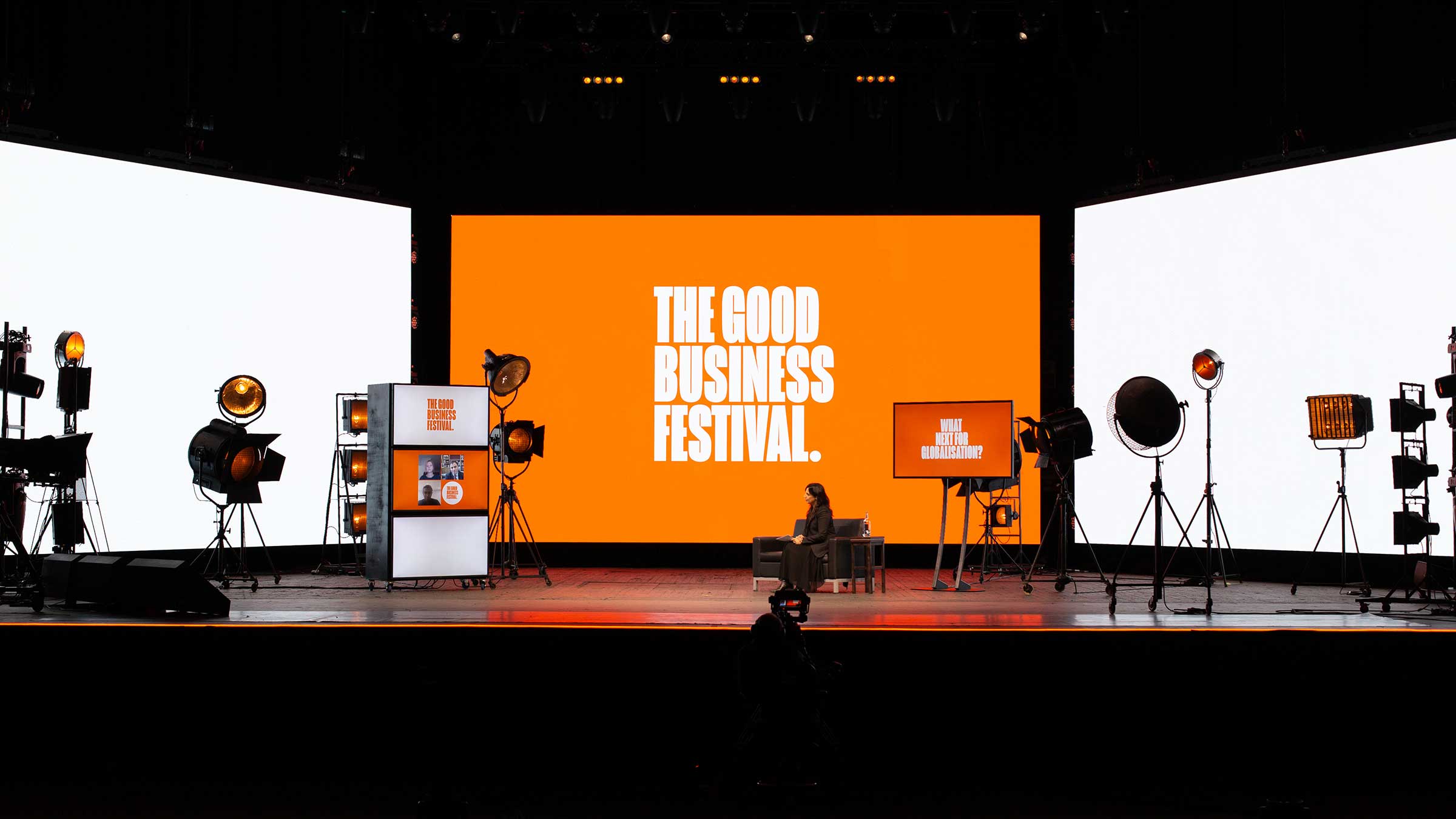 Rental LED screen wall at outdoor festival event